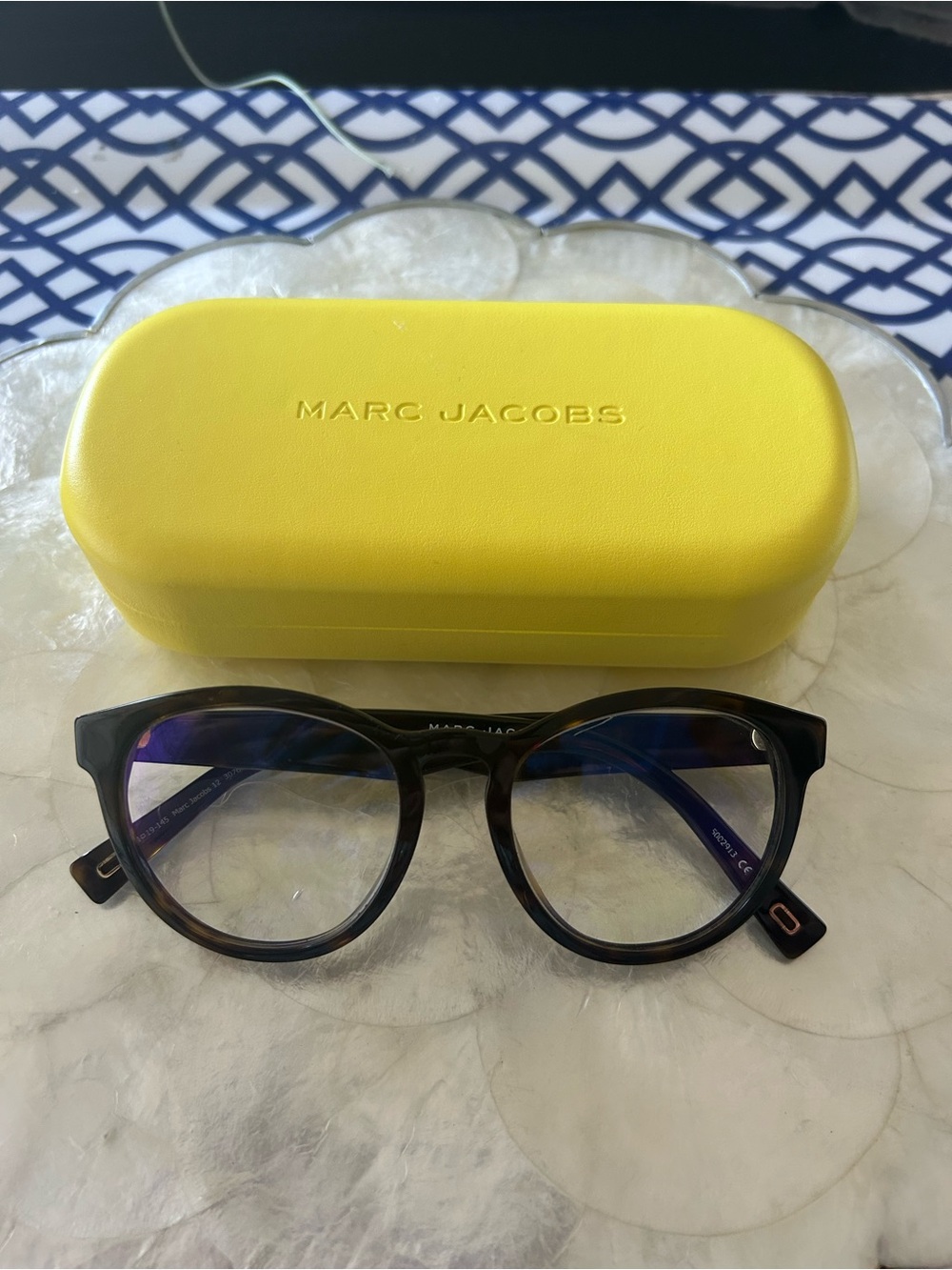 Marc Jacobs Tortoiseshell Round Blue Light Glasses - Brown Frames